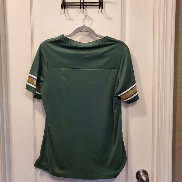 🏈 Green Bay Packers Mesh V-Neck T-Shirt Jersey with Laces - L - Picture 2 of 5